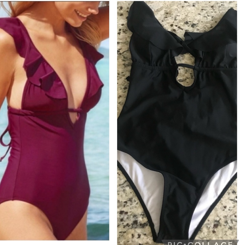 Cupshe Black Heart Attack One-Piece Swimsuit
